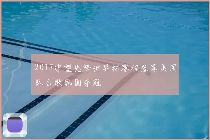 2017守望先锋世界杯赛程落幕美国队击败韩国夺冠